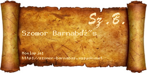 Szomor Barnabás névjegykártya